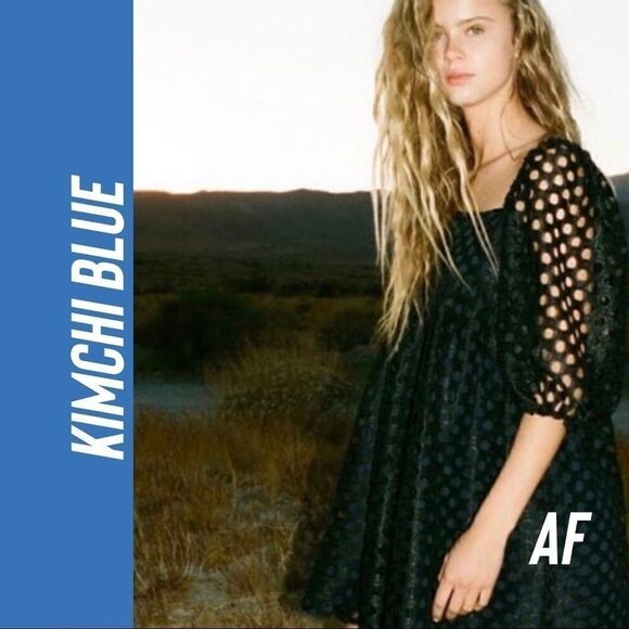 KIMCHI BLUE BABYDOLL DRESS BLACK - Picture 1 of 7